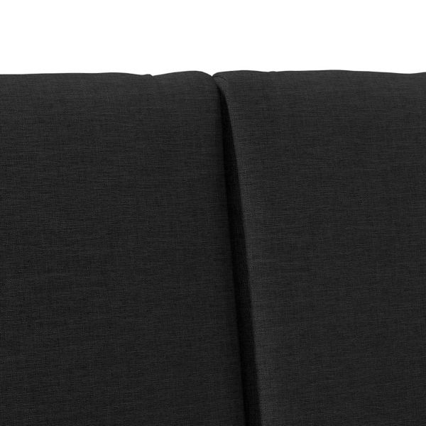 Тапицирана табла Черно 200 cm Солидно борово дърво