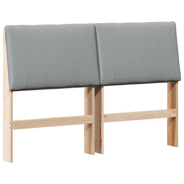 Тапицирана табла Светлосиво 150 cm Солидно борово дърво