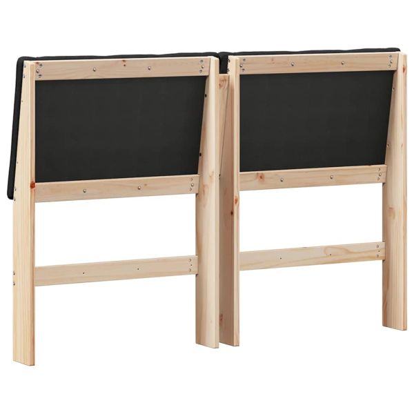 Тапицирана табла Черно 150 cm Солидно борово дърво