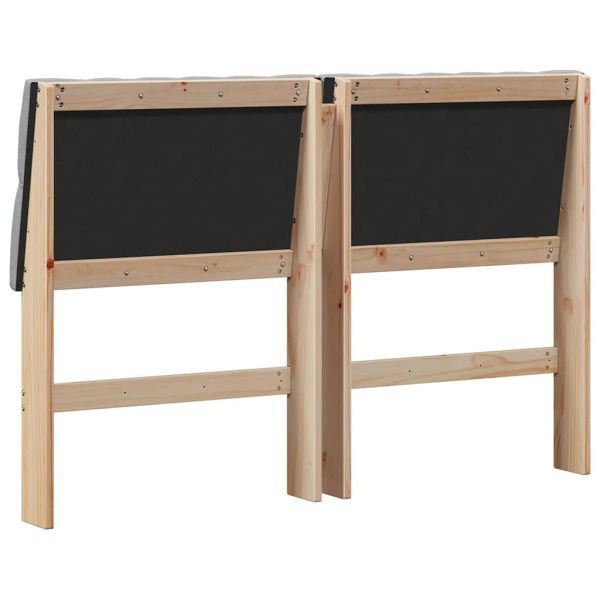 Тапицирана табла Светлосиво 150 cm Солидно борово дърво