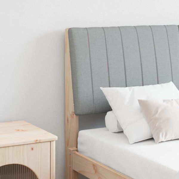 Тапицирана табла Светлосиво 135 cm Солидно борово дърво