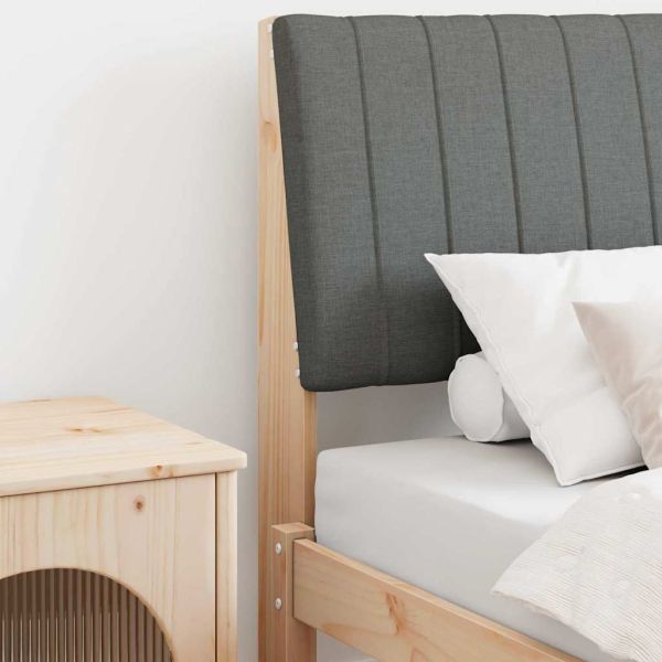 Тапицирана табла Тъмен сив 80 cm Солидно борово дърво