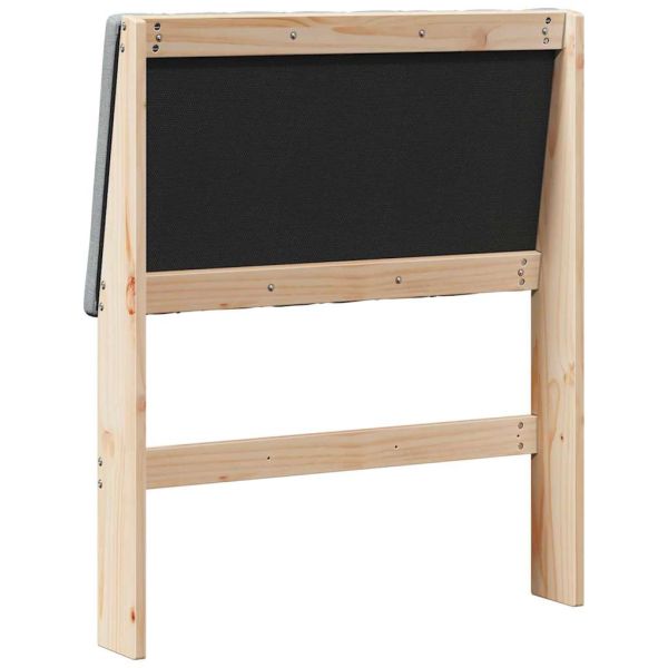 Тапицирана табла Светлосиво 75 cm Солидно борово дърво