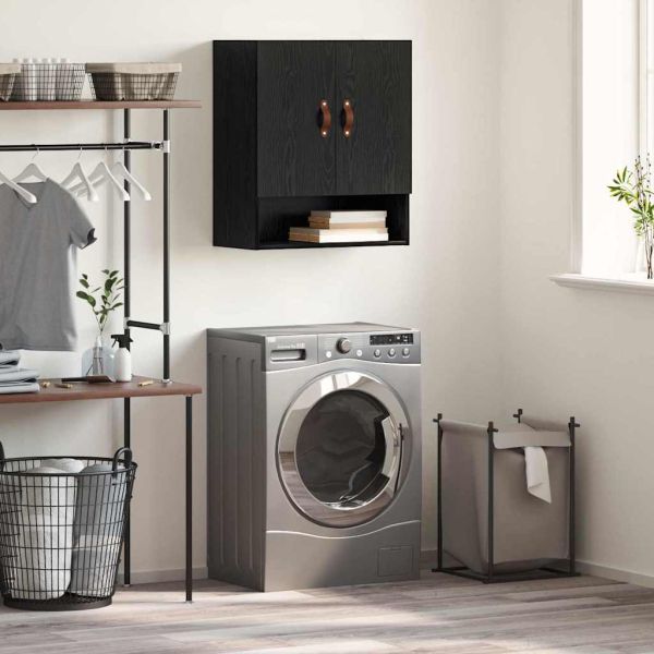 Стенен шкаф Черен дъб 60 x 31 x 70 см Инженерно дърво