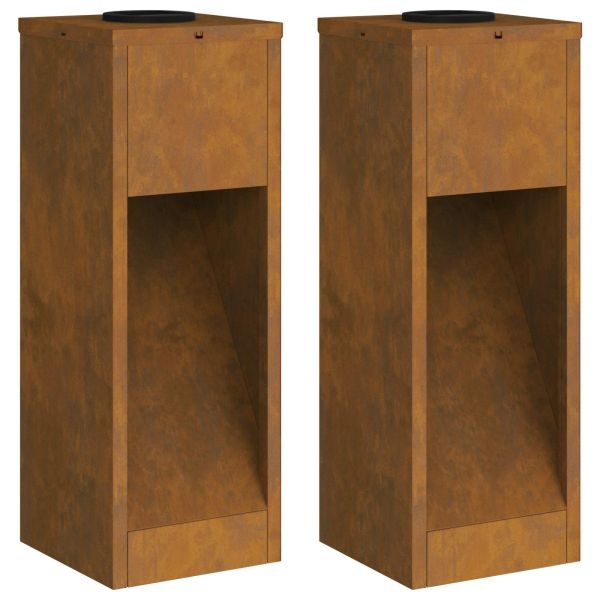 Слънчев LED светлинен указател 2 pcs Бронзов Патинираща стомана