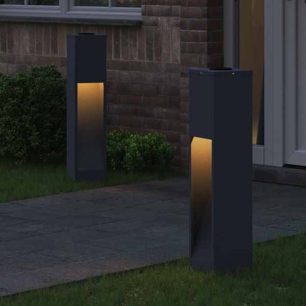 Слънчев LED светлинен указател 2 pcs Антрацит