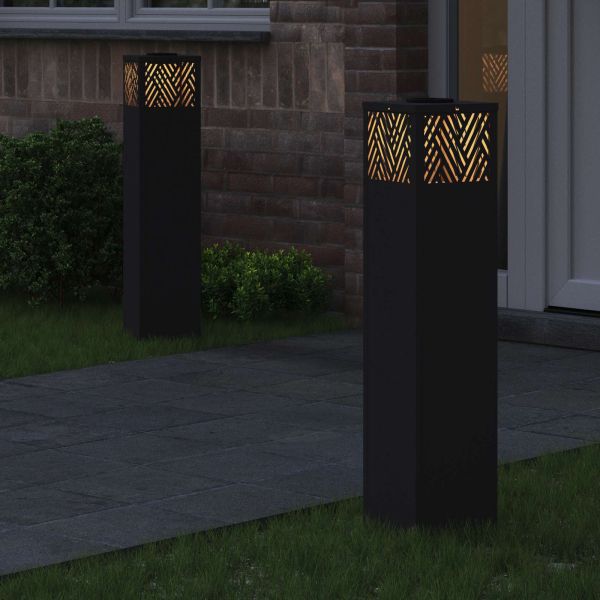 Соларна LED светлина за пътека 2 бр. Топло бяло 18 x 18 x 80 см