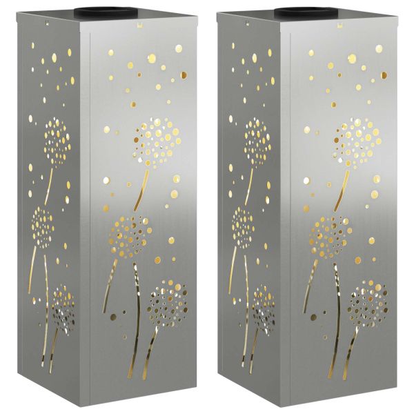 Соларна LED светлина за пътека 2 pcs Сребрист