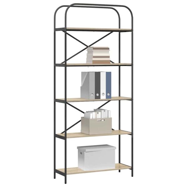 Рафт за книги Сонома дъб 80 x 30 x 183 см Инженерно дърво