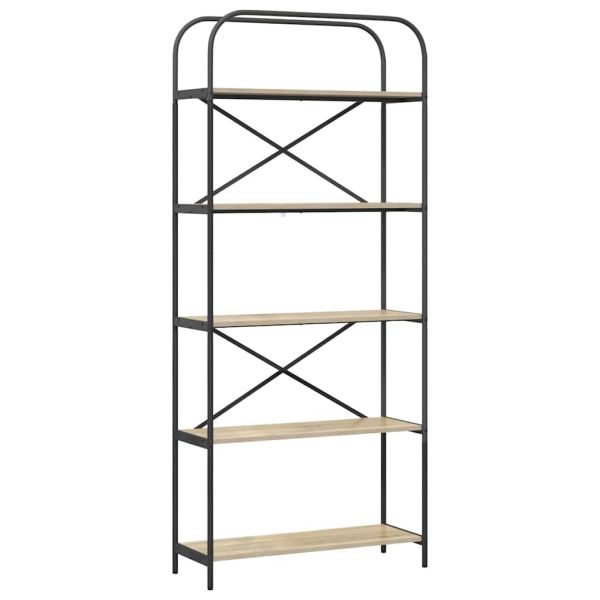 Рафт за книги Сонома дъб 80 x 30 x 183 см Инженерно дърво