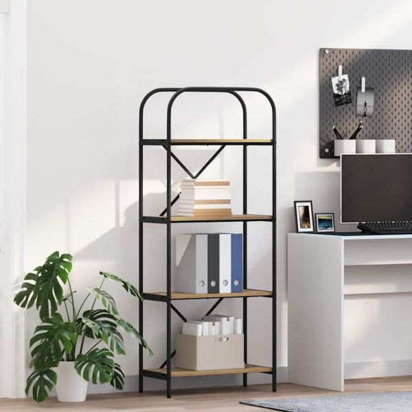 Рафт за книги Дъб 60 x 30 x 146 см Инженерно дърво