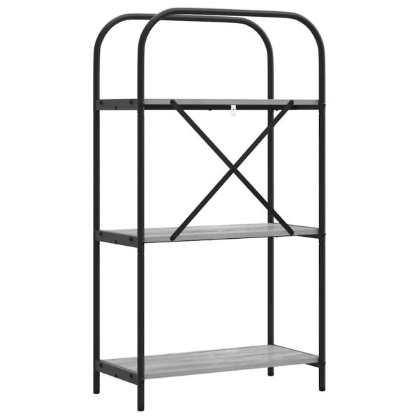 Рафт за книги Сив Сонома 60 x 30 x 109 см Инженерно дърво