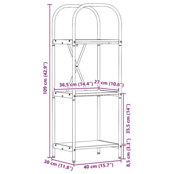 Рафт за книги Черния дъб 40 x 30 x 109 см Инженерно дърво