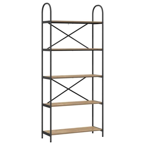 Рафт за книги Дъб 80 x 30 x 183 см Инженерно дърво