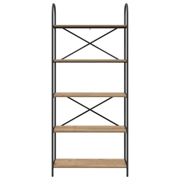 Рафт за книги Дъб 80 x 30 x 183 см Инженерно дърво