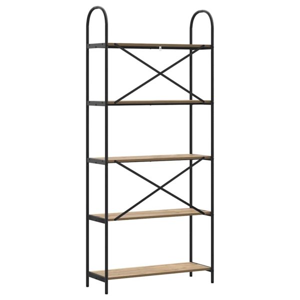 Рафт за книги Дъб 80 x 30 x 183 см Инженерно дърво