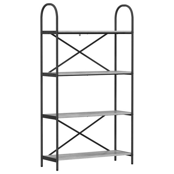 Рафт за книги Сив Сонома 80 x 30 x 146 см Инженерно дърво