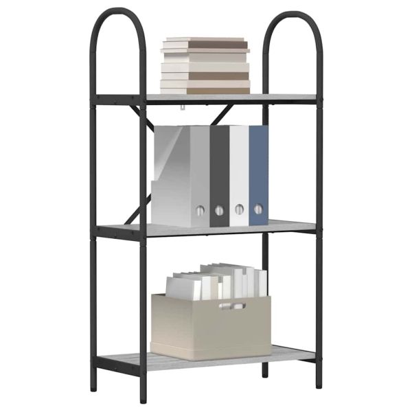 Рафт за книги Сив Сонома 60 x 30 x 109 см Инженерно дърво