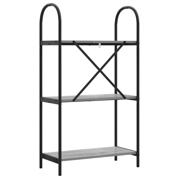 Рафт за книги Сив Сонома 60 x 30 x 109 см Инженерно дърво