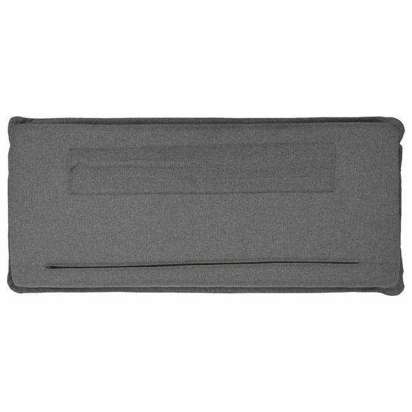 Тапицирана табла Бяло и светло сиво 150 cm Солидно борово дърво