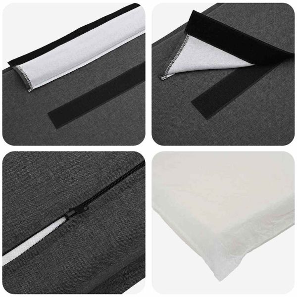 Тапицирана табла с таблото Естествено и тъмно сиво 135 cm