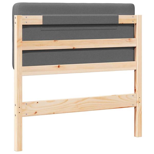 Тапицирана табла Кафяв и светло сив 100 cm Солидно борово дърво