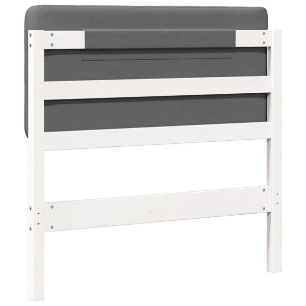 Тапицирана табла Бяло и светло сиво 100 cm Солидно борово дърво