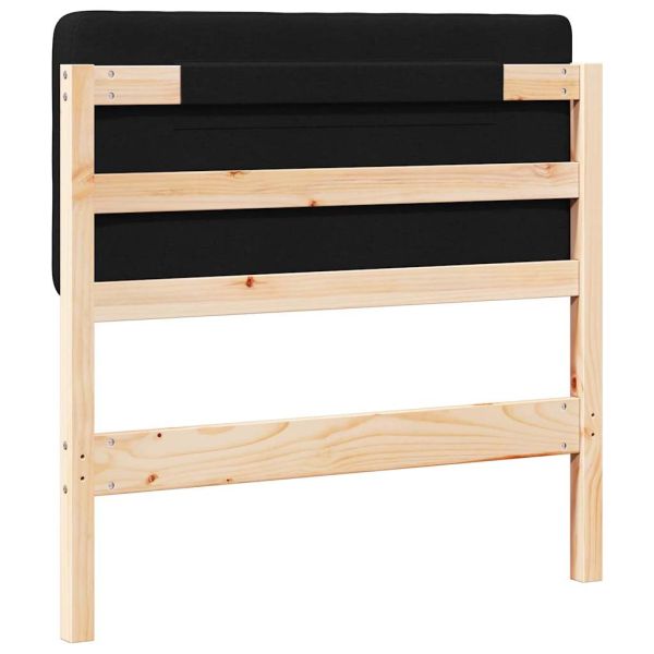 Тапицирана табла Кафяв и черен 90 cm Солидно борово дърво