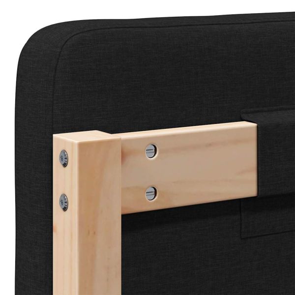 Тапицирана табла Кафяв и черен 90 cm Солидно борово дърво