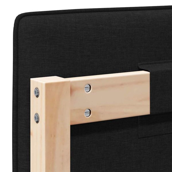 Тапицирана табла Кафяв и черен 200 cm Солидно борово дърво