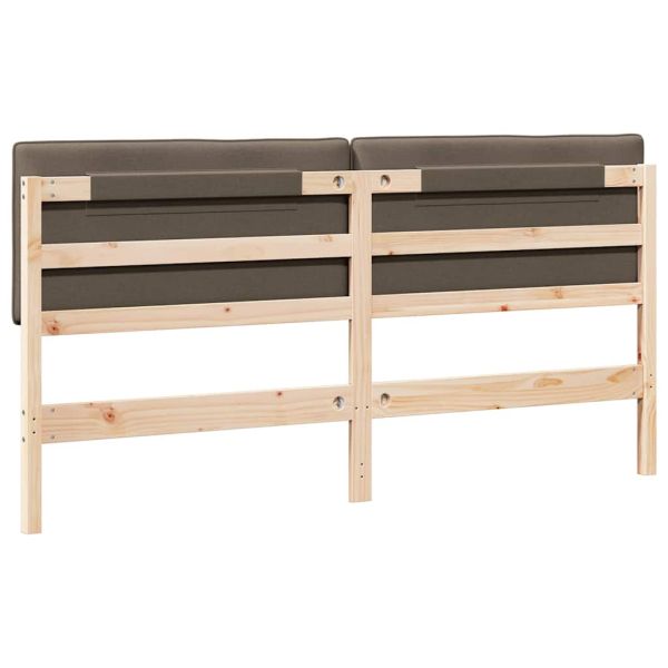 Тапицирана табла Кафяво и таупе 200 cm Солидно борово дърво