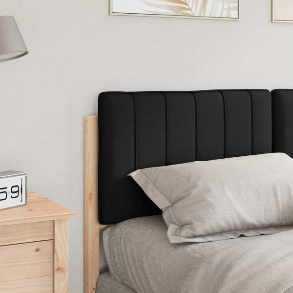 Тапицирана табла Кафяв и черен 140 cm Солидно борово дърво