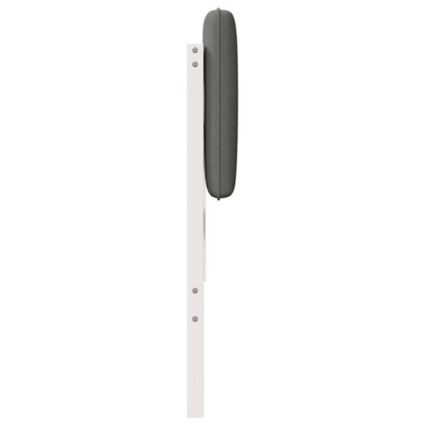 Тапицирана табла Бяло и светло сиво 135 cm Солидно борово дърво