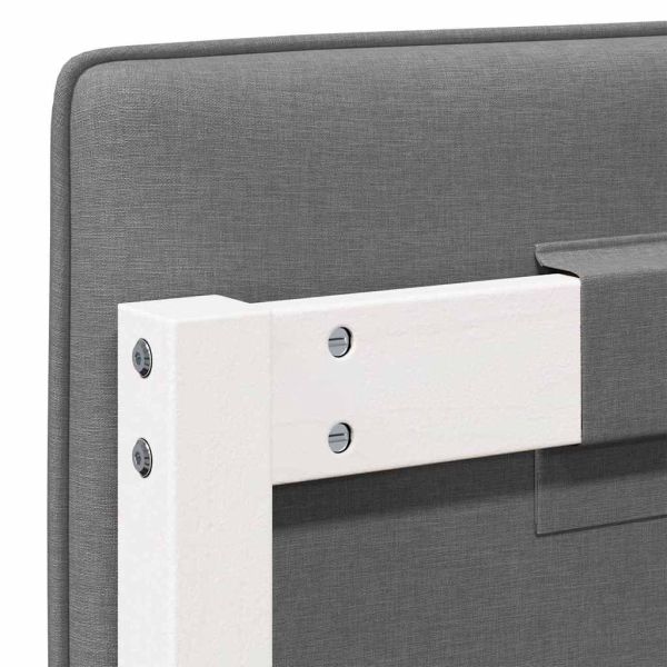 Тапицирана табла Бяло и светло сиво 135 cm Солидно борово дърво