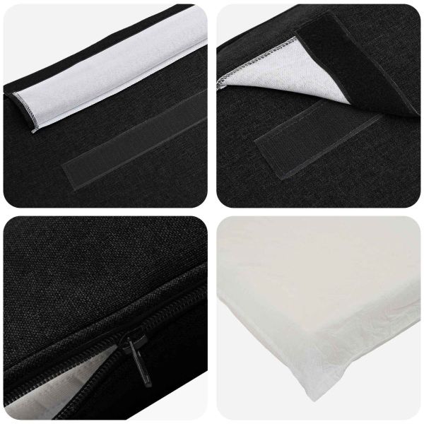 Тапицирана табла Кафяв и черен 120 cm Солидно борово дърво