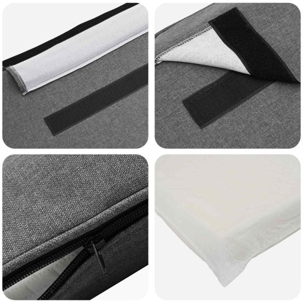 Тапицирана табла Бяло и светло сиво 100 cm Солидно борово дърво