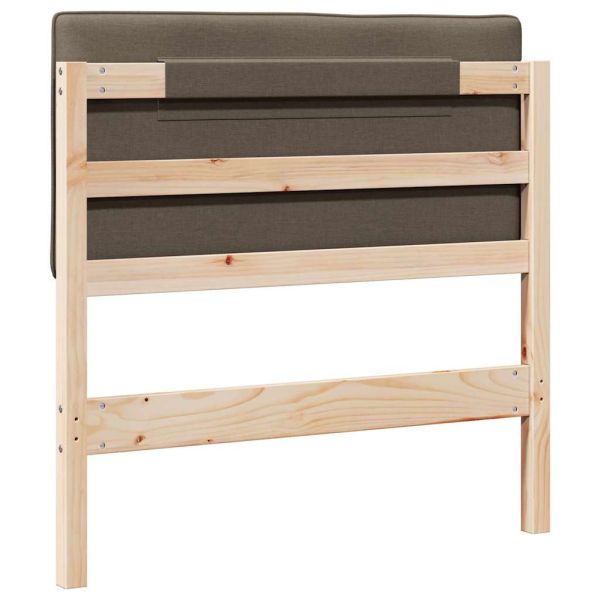 Тапицирана табла Кафяво и таупе 80 cm Солидно борово дърво