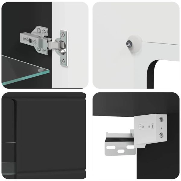 Дървен шкаф Черно 50 x 29 x 100 см Инженерно дърво