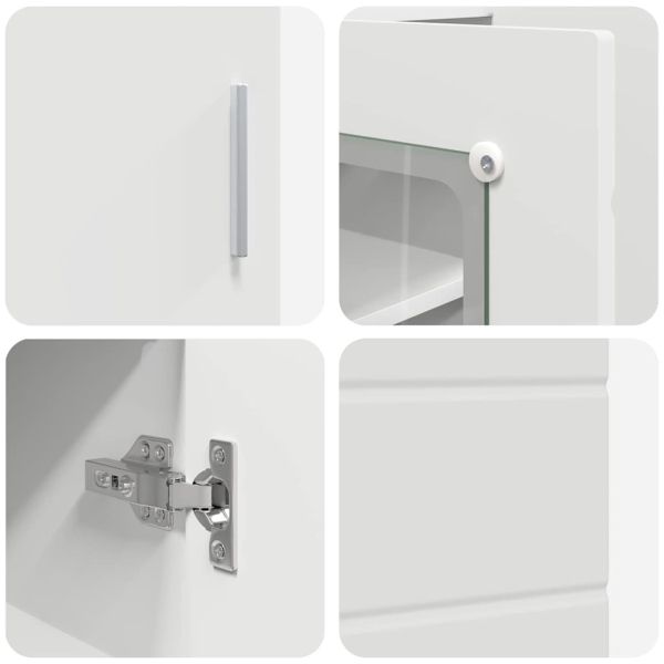 Дървен шкаф Бяло 88,5 x 30,5 x 73 см Инженерно дърво