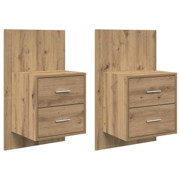 Стенен шкаф за нощно шкафче 2 pcs Дъб 48,5 x 32,5 x 80 см