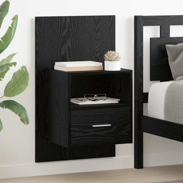Нощен шкаф 2 pcs Черния дъб 50 x 32.5 x 80 см Инженерно дърво