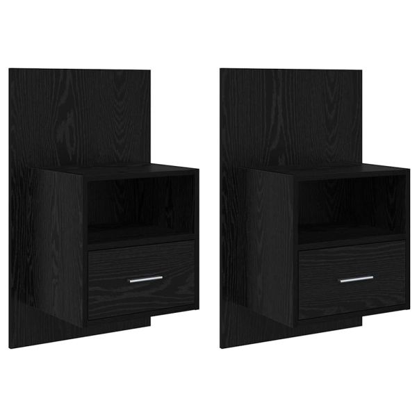 Нощен шкаф 2 pcs Черния дъб 50 x 32.5 x 80 см Инженерно дърво