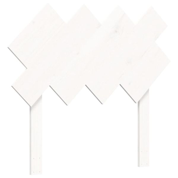 Легло за възрастни с табла, бяло, единично, масивно дърво