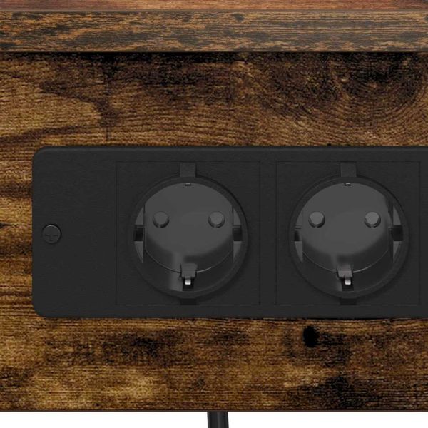 Нощен шкаф с рафт Димян дъб 41 x 31 x 76 см Инженерно дърво