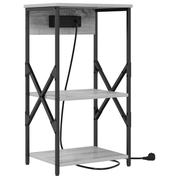 Нощен шкаф 2 pcs Сив Сонома 41 x 31 x 76 см Инженерно дърво