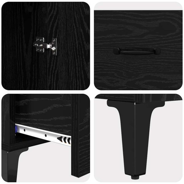 Висок шкаф с чекмедже Черния дъб 70 x 31 x 115 см