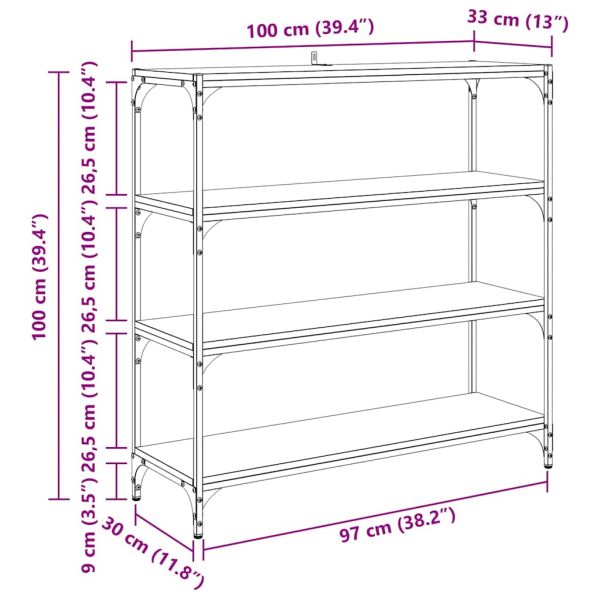 Шкаф за книги Черния дъб 100 x 33 x 100 см