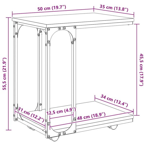 Странична маса Черния дъб 50 x 35 x 55.5 см Инженерно дърво