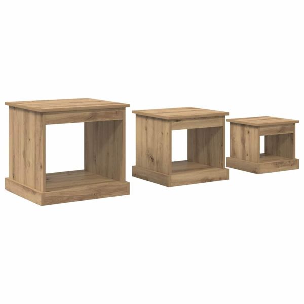 Масичка за кафе 3 pcs Дъб Инженерно дърво