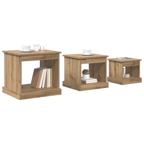 Масичка за кафе 3 pcs Дъб Инженерно дърво